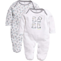BabyGo Baby Romper 100% Cotton Rompers for New Born Baby|Sleepsuits for Baby Boys & Girls |Onesies| Infant Clothes|MELLANGE| 0-3M| 3-6M| 6-9M| Pack of 2