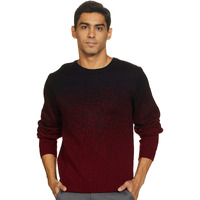Amazon Brand - Symbol Men's LS Gradient Grunge Sweater Acrylic Round Neck Pullover (SY-A22-MNA-SW-04_Maroon / Black_Medium)