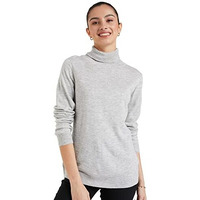 Amazon Brand - Symbol Women's Acrylic High Neck Sweater (SB-AW21SWT-1505_Grey Melange_S_Grey_S)