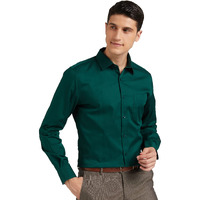Amazon Brand - Symbol Men's 100% Cotton Slim Fit Formal Shirt Bottle Green 42