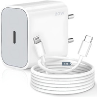 20W PD Charger for iPhone 20W PD Fast Type C Wall Charger with Charging Cable Fitting with iPhone 14/14 Plus Pro Max/14 Pro Max/14 Mini/13/12 Max/Xs Max/XR/X/8Plus,iPad (Adapter + Cable)