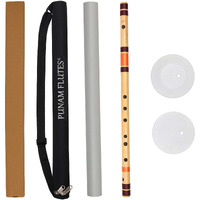 Punam Flutes A Natural Base Right Hand Bamboo Flute/Bansuri Size 22.8 Inches