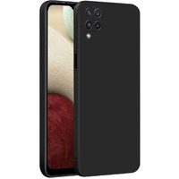 LIRAMARK Silicone Soft Back Cover Case for Samsung Galaxy A12 / M12 / F12 (Black)