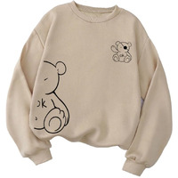 TAGAS Women's Fleece Hooded Neck Regular Fit Sweatshirt (WSS-1-BEIGE- Beige, X_Large)