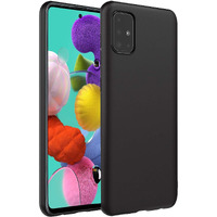 CEDO Samsung Galaxy A51 Back Cover | Camera Bump Protection & Ultra Slim | Matte Soft Silicon Shock Proof Rubberised Back Case Cover (Black)
