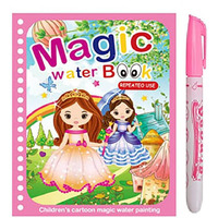 GLUN Water Magic Book, Magic Doodle Pen, Coloring Doodle Drawing Board Games for Kids, Educational Toy for Growing Kids (Theme 15)