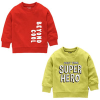 NammaBaby Baby Boy Cotton Round Neck Sweatshirts (RED-Yellow_5 Years-6 Years)