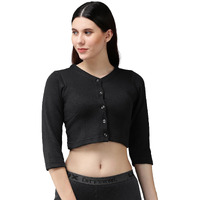 Lux Cottswool Womens Solid Regular (Cottswool_Blouse_Black 95)