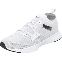 Puma Mens Flyer Runner Engineered Knit White-Cool Mid Gray-Black Running Shoe - 11UK (37999301)