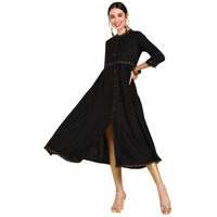 Vaamsi Women's Cotton Solid Kurta (VCK8555A_M_Black)