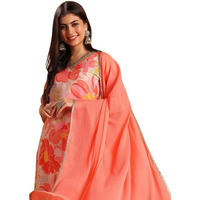 Vaamsi Women's Rayon Blend Floral Straight Printed Kurta Pant With Dupatta (PKSKD2477_XL_Peach)