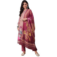 Vaamsi Women's Floral Straight Printed Kurta Pant With Dupatta (PKSKD2544PPL_3XL_Purple)