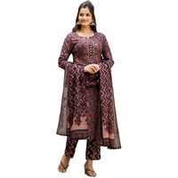 Vaamsi Women's Floral Straight Printed Kurta Pant With Dupatta Set (VKSKD2246_M_Multicolored)