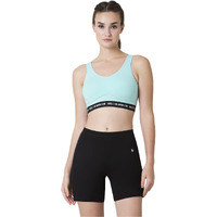 Van Heusen Proactive Women Sports Bra - Cotton Elastane - Anti Bacterial, Wireless, Non Padded, Full Coverage, Light Impact Aruba Blue