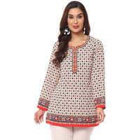 BIBA Women Printed Mix and Match(Crepe KU18836_Off White_42)