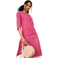 Max Women Schiffli Straight Kurta (WWNE41001PINK)_L