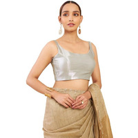 Soch Womens Grey Tissue Sleeveless Blouse