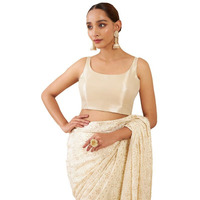 Soch Womens Beige Tissue Sleeveless Blouse