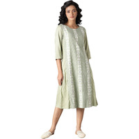 W for Woman Laurel Green A-line Kurta_22FEW17332-312251_L