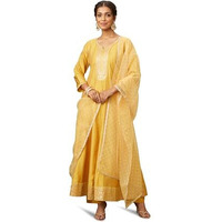 Amazon Brand - Myx Women's Rayon Salwar Suit (AW24-MYX-SKD-VN-04_Marigold Yellow_S)