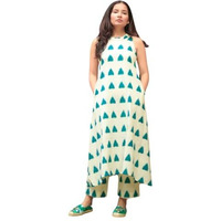 DHRUVI TRENDZ Women's Cotton Floral Regular Fit Kurta Set (DT-K2723&P145_Cream_M)