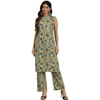 Shiv Textiles Cotton Printed Kurta Set For Women.(KP-210-Beige-2XL)