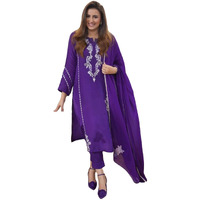 ANNI DESIGNER Women's Rayon Blend Floral Straight Kurta with Pant & Dupatta (JAYASHUDA BEGANI