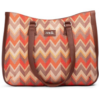 ZOUK Tidal Wave Getaway Handbag | Jute | Vegan Leather Handcrafted Tote Bag | Orange
