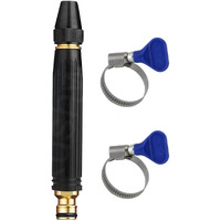 Finalize Brass Nozzle Water Spray Gun Water Jet Hose Nozzles Hose Pipe Spray Gun Suitable for 1/2" Hose Pipe For Gardening And Washing - Without Hose Pipe - Cleaning Sprayer Yellow