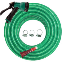 AHYRA Heavy Duty 3 Layered Braided Water Hose Pipe (Size : 1/2 inch) with 7 Pattern Sprayer Gun & 3 Clamps for Garden, Car Wash, Floor Clean, Pet Bath, Easy to Connect, (30 Meter)