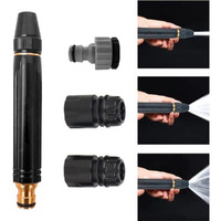 SPECULO Washing Spray Gun for Car Wash Bike, 1/2'' Hose Pipe High Pressure Water Gun Nozzle Adjustable Car Washer Gun Jet Spray for Garden & Window (Adjustable Spray Black + Attachment)