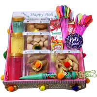 Food Library The Magic Of Nature Holi Gift Hamper | Gift Box | Festival Celebration Gift | Sweet & Namkeen Gift Box | Corporate Hamper | Colourful Delight Gift Tray.