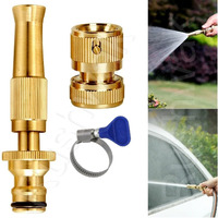 Rushwak Brass Water Spray Nozzle Suitable for 1/2" Hose Pipe Adjustable Brass Spray Nozzle Water Pressure Booster Brass Nozzle Water Spray Gun for Car Wash & Gardening Water Pressure Nozzle