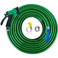 EPISKEY Heavy Duty Expandable Garden Hose - Flexible Water Pipe with Double Latex Core, 7 Pattern Spray Gun, Braided Outer Layer - Small No Kink Hose (Size : 1/2 inch - Length: 15 Meters)