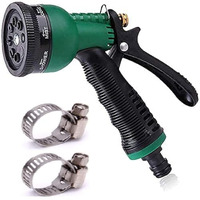 EPISKEY Garden Hose 7 Pattern High Pressure Garden Hose Nozzle Water Spray Gun With Leak Proof 2 Pcs Metal Grip Lock Gardening Washing Gun (MULTI COLOUR) (7 FUNCTION)