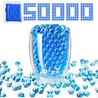 JD FRESH Ammo Gel Bullets/50000 Gel Balls/7-8 MM Water Beads for Gun/Refill Gel Blaster for Kids/Boys/Girls/Age 5-15+/Non-Toxic and Biodegradable/Balls for Transparent Vase as Home Decor(Blue)