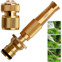 EMBROS Brass Water Spray Nozzle- High-Pressure Adjustable Water Jet Spray Gun for Efficient Pressure Washing Car wash Bike wash or Window wash, pet cleaning, garden & watering plant (1/2" PUSH TYPE)