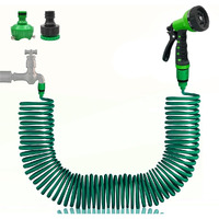 HASTHIP 50ft/15m Garden Hose Pipe with 7 Function Sprayer Gun, Expandable EVA Lightweight Anti-Kink Flexible Water Hose with 3/8'' Quick Connector & Sprinkler for Home Garden Car Washing Pet Bathing
