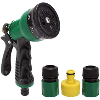 Aepigo Garden Hose Spray Gun for 8 Function High Pressure Nozzles Used for Car/Bike/Gardening Wash Nozzle Water Spray Gun with Nozzle Set, Anti-Slip Design, Perfect for Watering Plants,(Green+Yellow)