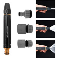 JD FRESH Brass Water Spray Nozzle/Adjustable Hose Nozzle Water Spray Gun/ High Pressure Washer Pipe for Cleaning/Jet Water Spray Gun for Plants/Bike/Garden (Black)