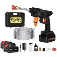 Leafly Cordless Portable Wireless Pressure Washer Gun 48V 12000mah High Pressure Water Gun for Car Wash Bike Washing Cleaning| Adjustable Nozzle and 5M Hose Pipe (Double_Battery)