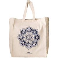 Arka Home Products Unisex-Adult Arka Shopping Bag - Blue Flower Print - 100% Relaxed Fit, Reusable, Printed Canvas Bag