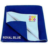 BeyBee Waterproof Quick Dry Sheet for Baby| Bed Pad Anti-Piling Fleece Extra Absorbent Washable Matress Protector| Baby Bed Protector Sheet for Toddler Children, X-Large Size, 200 x 140cm, Royal Blue