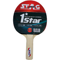 Stag 1 Star Table Tennis Racquet | 148 grams | Beginner | ITTF Approved Rubber | Multicolor Material: Wood
