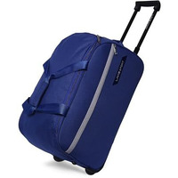 Lavie Sport Polyester Lino Wheel Duffel Bag|2 Wheel Duffle Bag|Built To Last Wheels And Trolley, 63 x 30 x 32 Centimeters, Navy