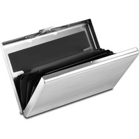 Storite 6 Slots RFID Protected Metal Credit Card Holder Wallet for Men & Women (Silver Matt Finish-9.5 x 1.3 x 6.5 CM)