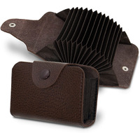 Storite 13 Slots Leather Credit Card Holder Wallet for Men & Women (10.5 x 7.5 x 2.6 cm, Brown)