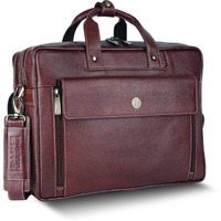 HAMMONDS FLYCATCHER Genuine Leather Office Bag for Men, 15.6 Inch Professional Leather Laptop Bag for Men, Adjustable Strap and Multiple Compartments, Leather Bag for Men - 1 Year Warranty, Brown
