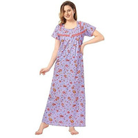 Soulemo Women s Cotton Paisley Maxi Nighty(499LXL_Indigo_X-Large 48)