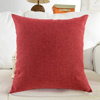 Khooti Jute Cushion Cover, 14x14 (Red)(Pack of 3)